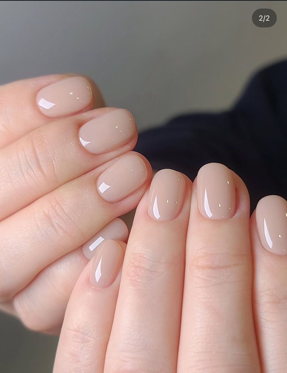 Milky nude short nails, soft milky neutral short set