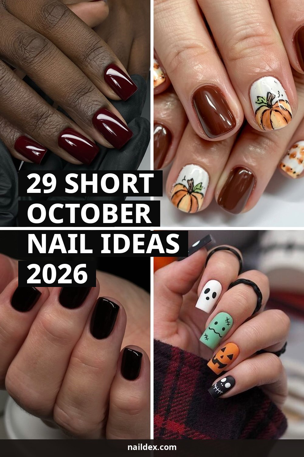 29 Short October Nail Ideas in 2026 pin image with featured designs