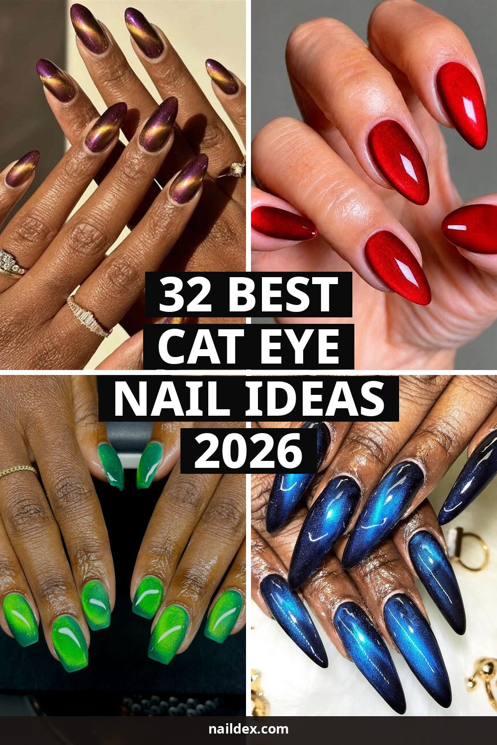 32 Cat Eye Nail Ideas in 2026 pin image with featured designs
