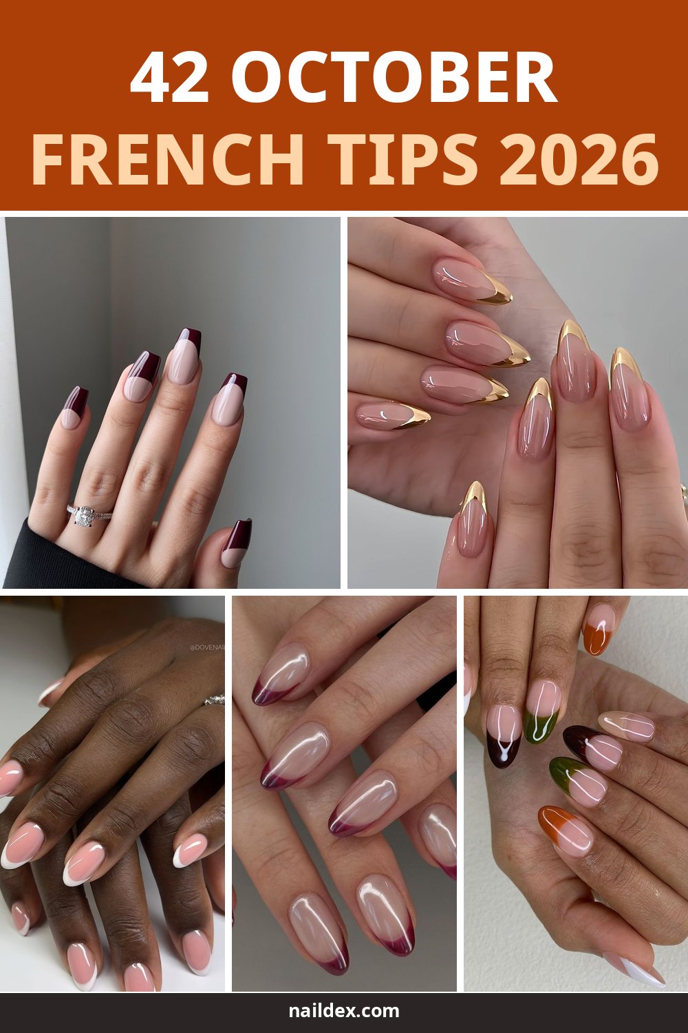 42 October French Tips Nail Ideas in 2026 pin image with featured designs