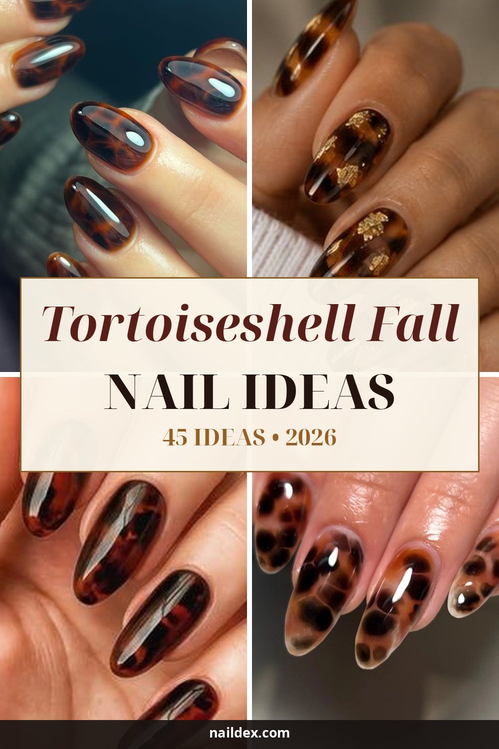 45 Tortoiseshell Fall Nail Ideas in 2026 pin image with featured designs
